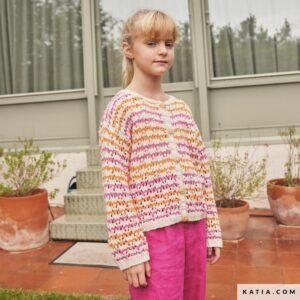 pattern knit crochet kids jacket spring summer katia 7901 15 g