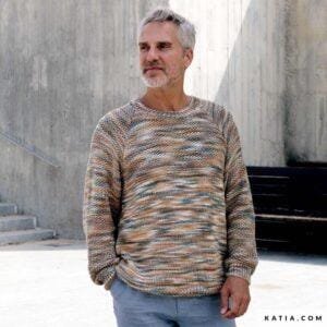 Katia BONSAI (medvilnė) 2 pattern knit crochet man sweater spring summer katia 6300 17 g