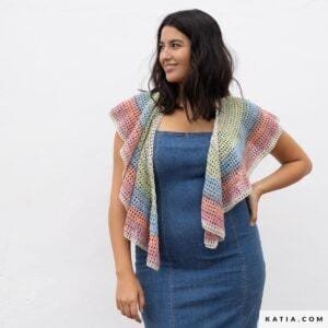 pattern knit crochet woman shawl spring summer katia 8041 486 g