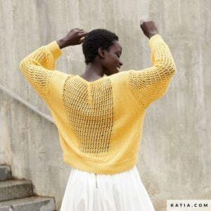 pattern knit crochet woman sweater spring summer katia 6300 20 g