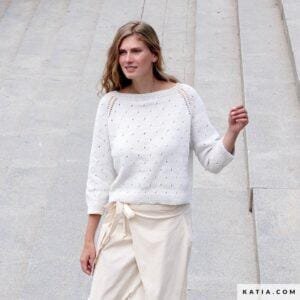 pattern knit crochet woman sweater spring summer katia 6300 9 g