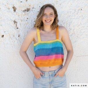 pattern knit crochet woman top spring summer katia 8041 484 g