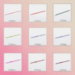 knitpro zing deluxe vąšelių dydžiai