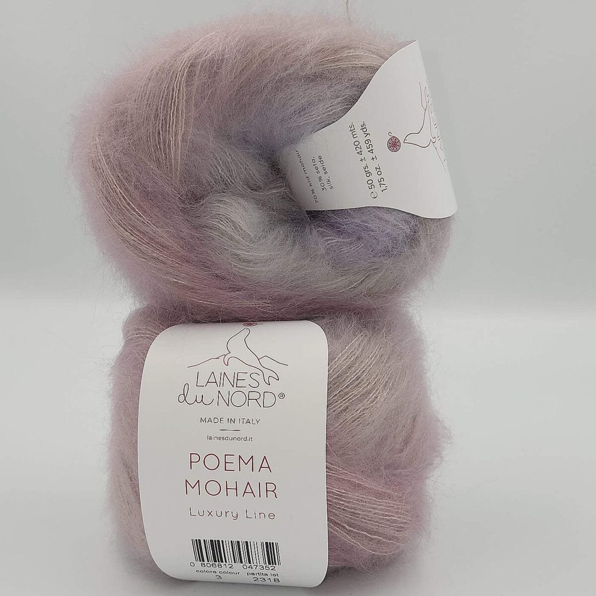 Laines Du Nord POEMA MOHAIR (mohera, šilkas) - Attēls 7