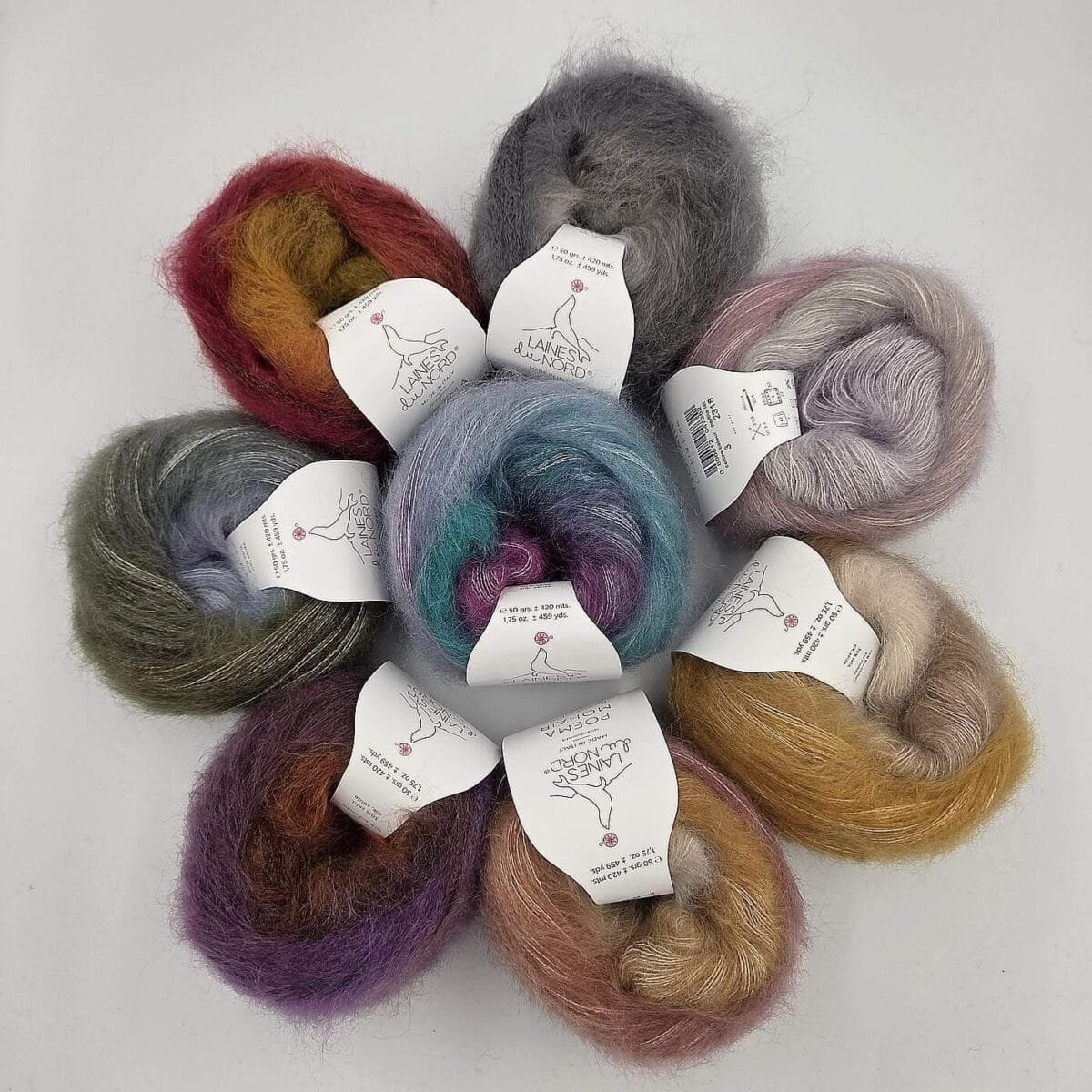 Laines Du Nord POEMA MOHAIR (mohera, šilkas) - Attēls 11