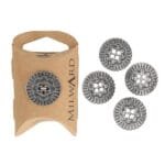 Milward dekoratyvinės metalinės sagos - gėlės forma (22 mm, 5 vnt)