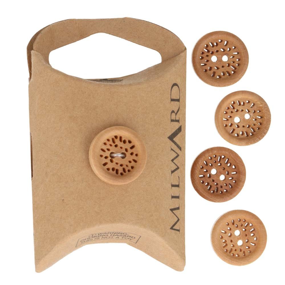 milward-medines-sagos-1 (1) Milward natūralaus medžio sagos - Natural (15 mm, 5 vnt) - Image 1