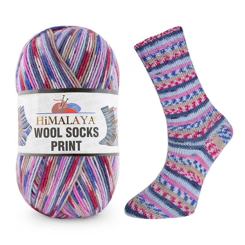 himalaya-wool-socks-print (2) Himalaya WOOL SOCKS PRINT (vilna, poliamidas) - Vaizdas 1