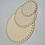 Apvalus medinis pagrindas (dugnas) nertai rankinei/krepšeliui