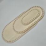 Ovalus medinis pagrindas (dugnas) nertai rankinei/krepšeliui