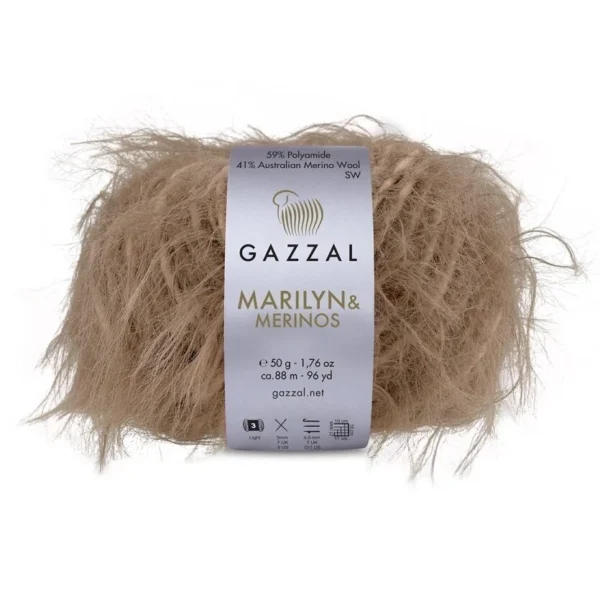 Gazzal MARILYN & MERINOS pūkuoti merino vilnos siūlai, 8272 spalva