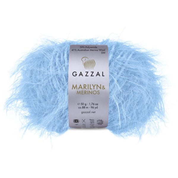 Gazzal MARILYN & MERINOS pūkuoti merino vilnos siūlai, 8280 spalva