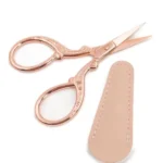 Phildar small rose-gold scissors with protective case (9.5 cm)