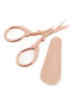 Phildar small rose-gold scissors with protective case (9.5 cm)