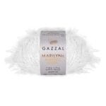 Gazzal MARILYN & MERINOS LUREX white fluffy yarn, colour 8262