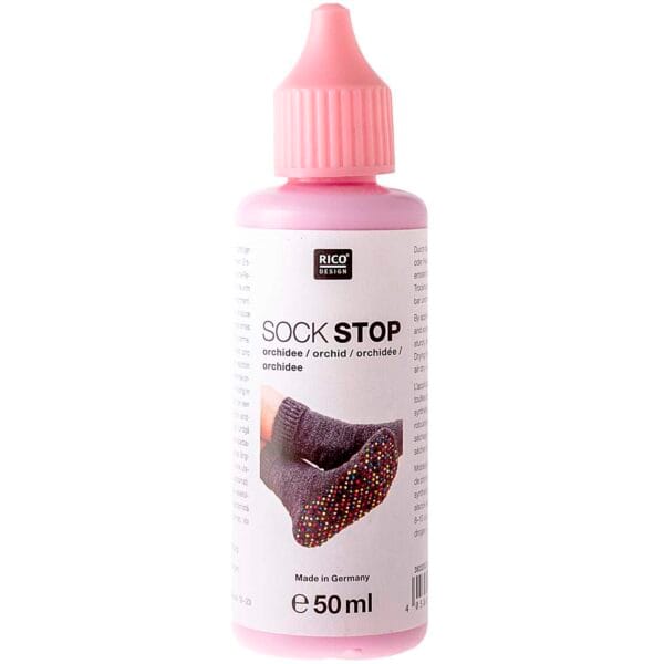 Rico Design Sock Stop pink non-slip latex for socks, 50 ml bottle
