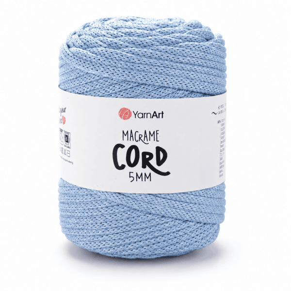 YarnArt MACRAME CORD 5 mm gaiši zila makramē aukla, krāsa 760