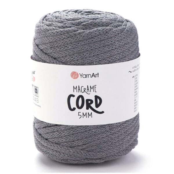 YarnArt MACRAME CORD 5 mm pelēka makramē aukla, krāsa 774