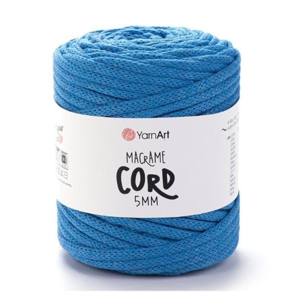 YarnArt MACRAME CORD 5 mm zila makramē aukla, krāsa 786